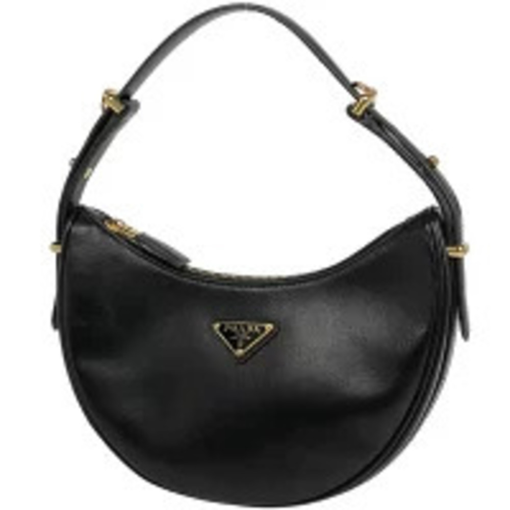 Prada Plate 2way Shoulder Bag Ark Leather Nero Black